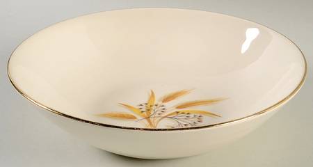 Golden Wheat (Rhythm Shape) 8" Round Vegetable Bowl