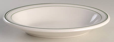 Green Band 12" Oval Vegetable Bowl