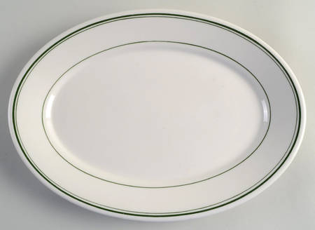 Green Band 12" Oval Serving Platter
