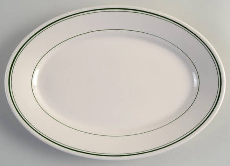 Green Band 11" Oval Serving Platter