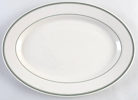 Green Band 15" Oval Serving Platter