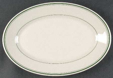 Green Band 13" Oval Serving Platter