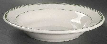 Green Band Large Rim Soup Bowl