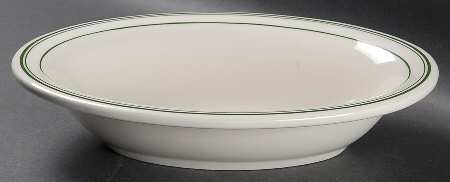 Green Band 9" Oval Vegetable Bowl