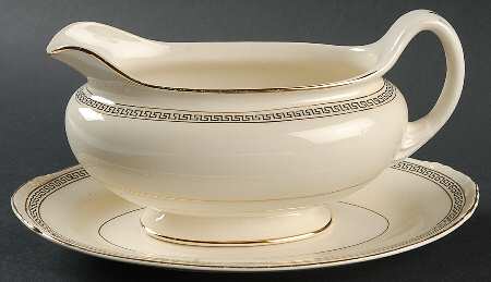 Greek Key Gravy Boat & Underplate/Relish