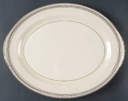 Greek Key 15" Oval Serving Platter