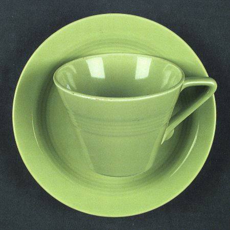 Harlequin Chartreuse Flat Cup & Saucer Set