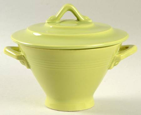 Harlequin Chartreuse Sugar Bowl & Lid
