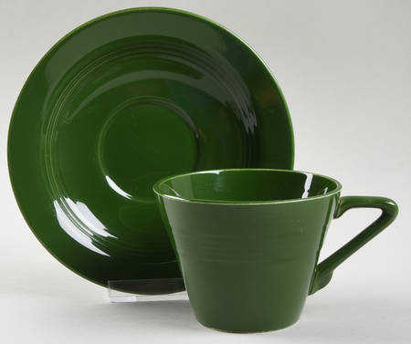 Harlequin Forest Green Flat Cup & Saucer Set