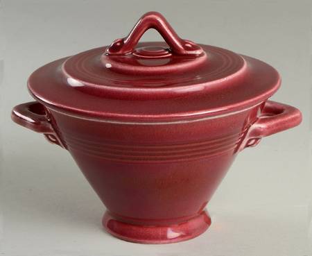 Harlequin Maroon Sugar Bowl & Lid