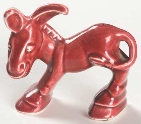 Harlequin Maroon Donkey Figurine
