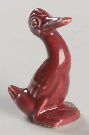 Harlequin Maroon Duck Figurine