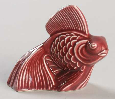 Harlequin Maroon Fish Figurine