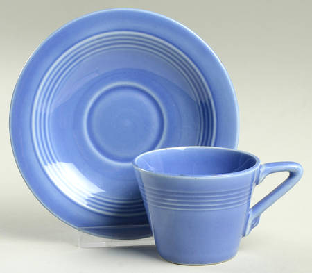 Harlequin Mauve Blue Flat Demitasse Cup & Saucer Set