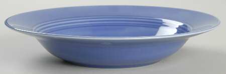 Harlequin Mauve Blue Rim Soup Bowl