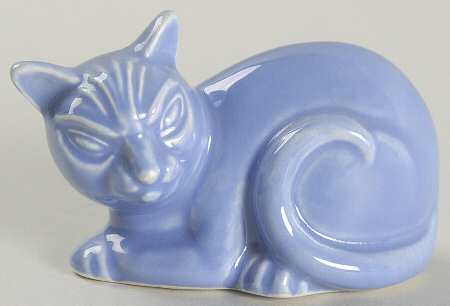 Harlequin Mauve Blue Cat Figurine