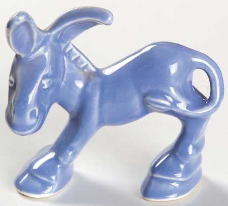 Harlequin Mauve Blue Donkey Figurine