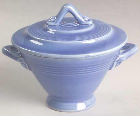 Harlequin Mauve Blue Sugar Bowl & Lid