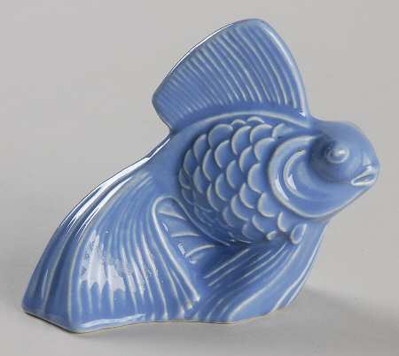 Harlequin Mauve Blue Fish Figurine