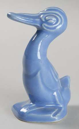 Harlequin Mauve Blue Duck Figurine