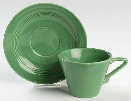 Harlequin Medium Green (Newer) Flat Cup & Saucer Set