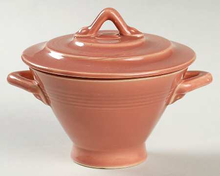 Harlequin Rose Sugar Bowl & Lid by Homer Laughlin 