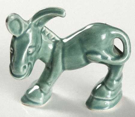 Harlequin Spruce Green Donkey Figurine