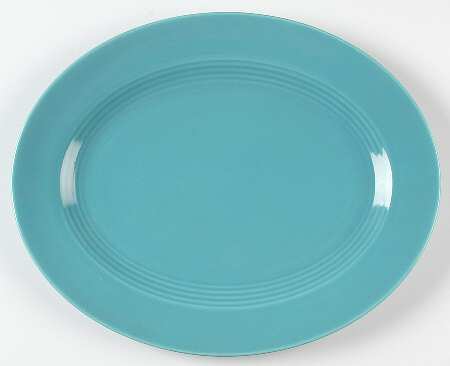 Harlequin Turquoise (Older) 13" Oval Serving Platter