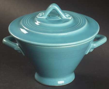 Harlequin Turquoise (Older) Sugar Bowl & Lid