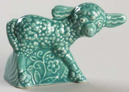 Harlequin Turquoise (Older) Lamb Figurine