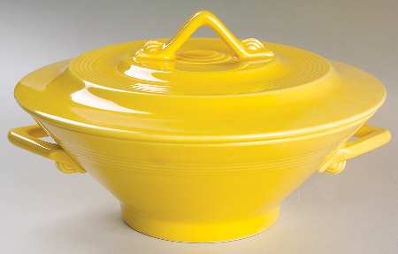 Harlequin Yellow (Older) Round Covered Vegetable
