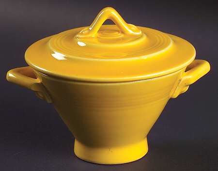Harlequin Yellow (Older) Sugar Bowl & Lid