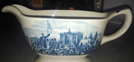 Historical America Blue (Scalloped) Gravy Boat