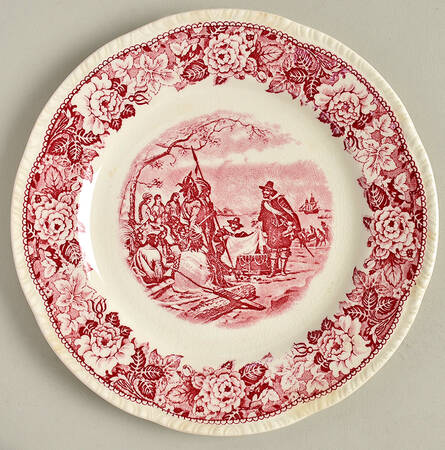 Historical America Red (Scalloped) Salad Plate
