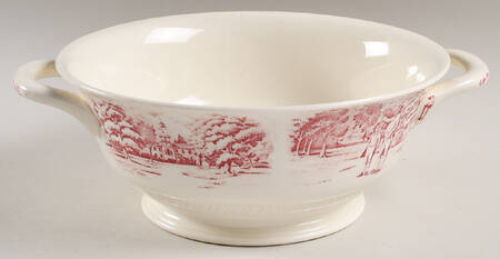 Historical America Red (Scalloped) Round Vegetable No Lid