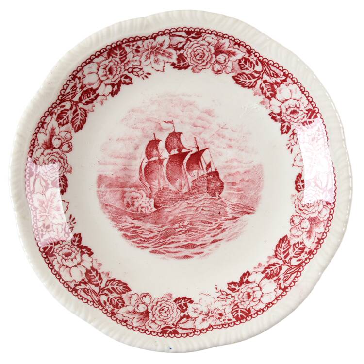 Historical America Red (Scalloped) Saucer