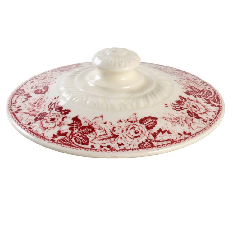 Historical America Red (Scalloped) Lid for Sugar Bowl