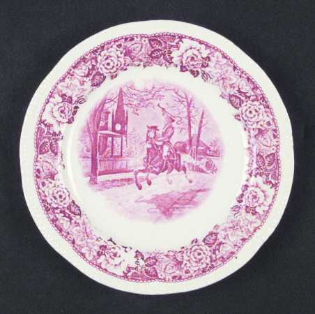 Historical America Red (Scalloped) Bread & Butter Plate