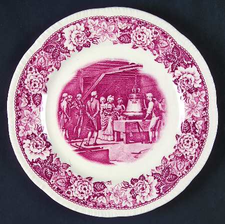 Historical America Red (Scalloped) Dessert/Pie Plate