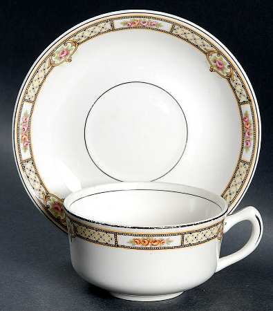 French Border Flat Cup & Saucer Set