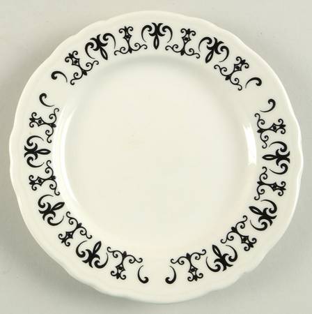 Old Gothic Black Bread & Butter Plate