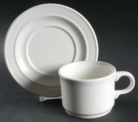 HLC29 Flat Cup & Saucer Set by Homer Laughlin 