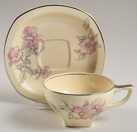 The Romance Flat Cup & Saucer Set by Homer Laughlin 