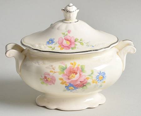 Wild Pink Rose Sugar Bowl & Lid