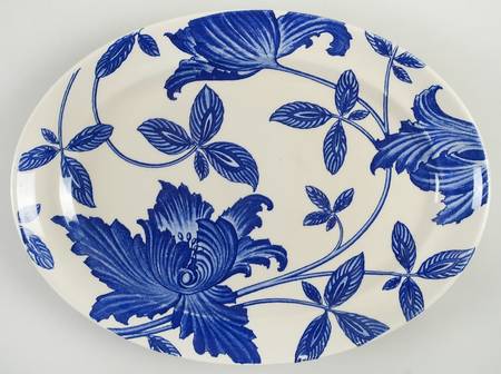 Blue Fantasy 15" Oval Serving Platter
