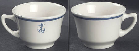US Navy Mess Wardroom Officer Flat Cup by Homer Laughlin 
