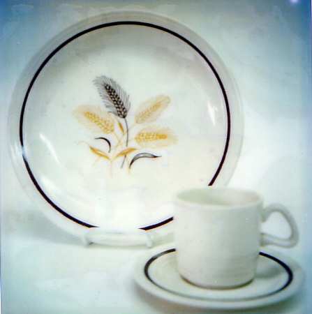 Wheat Flat Cup & Saucer Set