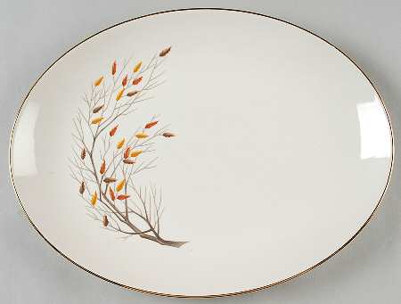 Autumn Song (Gold) 11" Oval Serving Platter