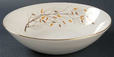 Autumn Song (Gold) 8" Round Vegetable Bowl