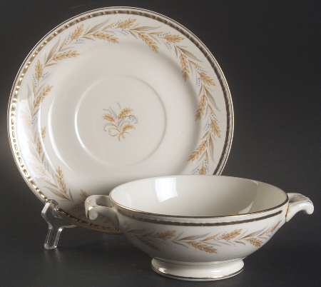 Kingston Footed Cream Soup Bowl & Saucer Set